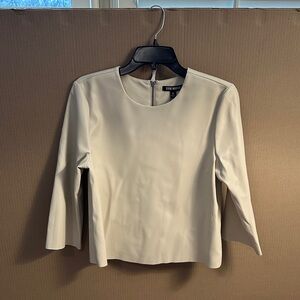 Steve Madden Cream Blouse Faux Leather